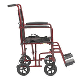 drive Lightweight Transport Chair, Red, 17-Inch Seat Width